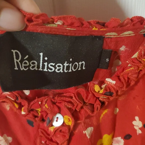 Realisation Par Red Ruched Ruffled Sundress - Picture 2 of 6